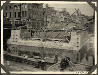 222386 Afbeelding van de werkzaamheden ten behoeve van de verbreding van de Catharijnebrug over de Stadsbuitengracht te ...